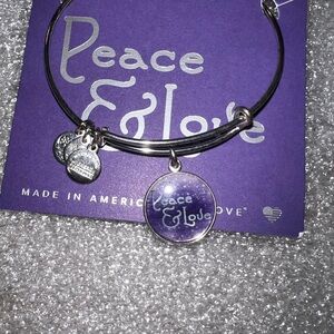Alex n Ani Silver Peace & Love Bangle Bracelet
